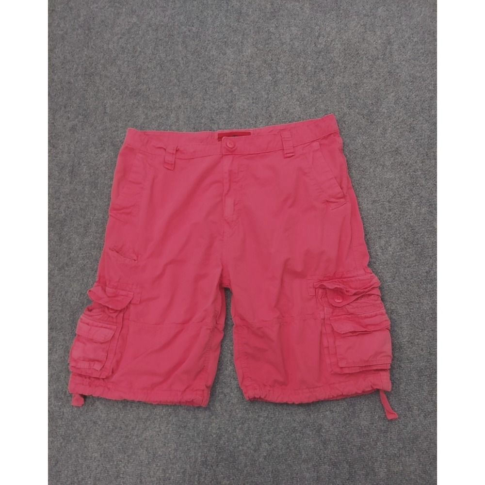 Jordan Craig Shorts Mens 38‎ Pink Cargo Cotton Y2K Baggy Pockets Drawstring Vtg